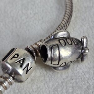 PANDORA Retired Airplane Charm Sterling Silver 925